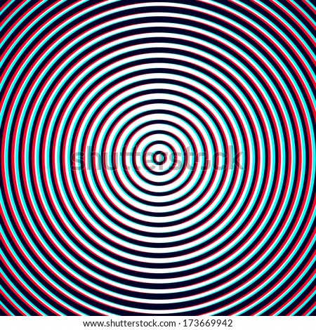 Optical Illusion - Spiral Anaglyph Opt Art Illustration