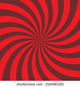 Optical illusion spiral for hypnosis in red design