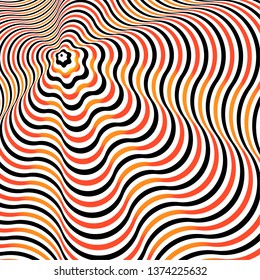 The optical illusion as a spiral in multicolor
