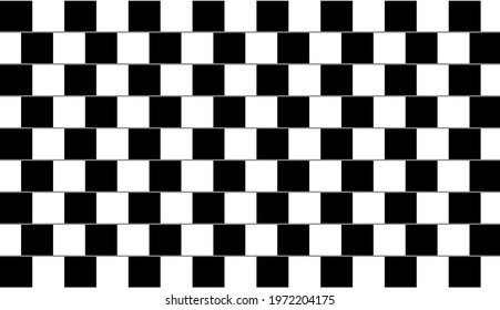 Optical illusion - straight parallel lines look uneven and crooked.