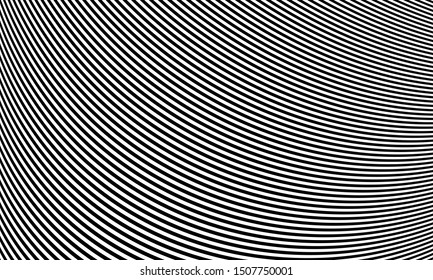 Optical illusion striped wrapped background vector design.