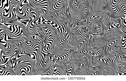 Optical illusion striped wrapped background vector design.