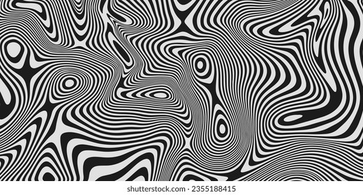 Optical Illusion Stripes Texture. Abstract Geometric Background Vector Design. Op Art Illustration.