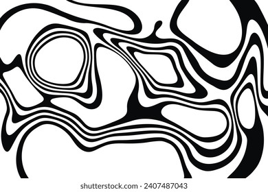 Optical illusion stripes texture. Abstract wavy background. Op art illustration.