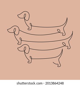 Optical illusion test, dog icon. Line design, editable stokes. Vector illustration, EPS 10