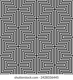 Optical Illusion tiles repeating pattern vector. Tessellation line art seamless patterns.