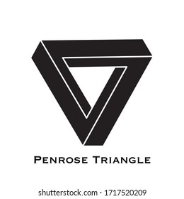 optical illusion triangle icon. Penrose triangle. Geometric 3D object optical illusion. Vector illustration. Modern design elements for website, poster and flyers. 