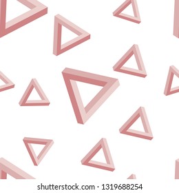 Optical illusion, triangle seamless pattern. Triangle Penrose. Triangle geometric. Triangle dimension. 
