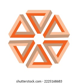 Optical illusion triangle, vector drawing