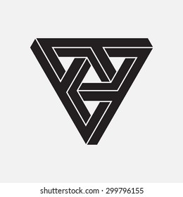 Optical illusion, triangles, geometric element, vector illustration