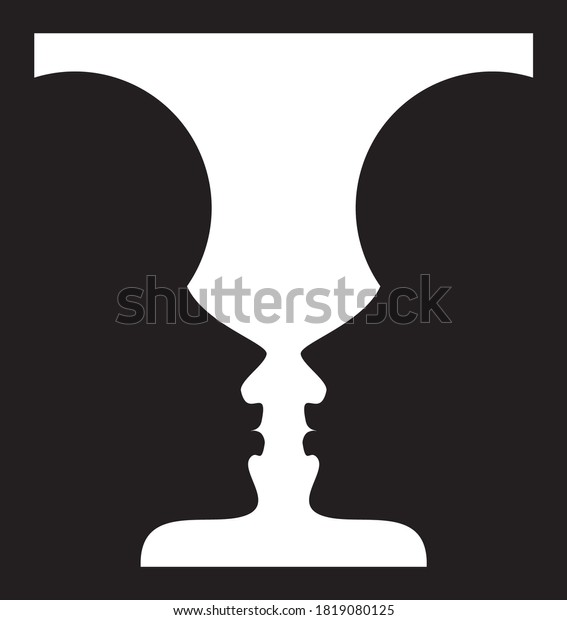 optical illusion faces or vase