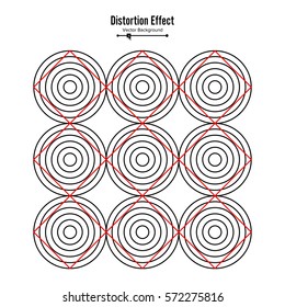 Optical Illusion. Vector 3d Art. Distortion Dynamic Effect. Geometric Magic Background.