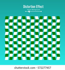Optical Illusion. Vector 3d Art. Distortion Dynamic Effect. Geometric Magic Background.