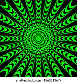 Optical illusion. Vector bright colored background.