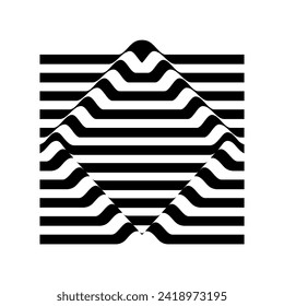 Optical illusion vector illustration. Black and white design