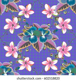 Optical illusion. Vector illustration good for the interior design, printing, web and textile design. Seamless texture of floral ornament in green and pink colors.