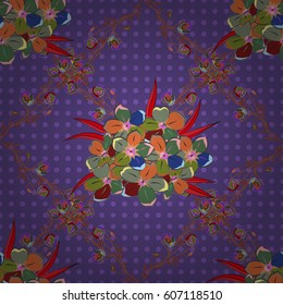 Optical illusion. Vector illustration good for the interior design, printing, web and textile design. Seamless texture of floral ornament in red and green colors.