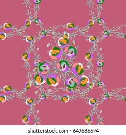 Optical illusion. Vector illustration good for the interior design, printing, web and textile design. Seamless texture of floral ornament in green and blue colors.