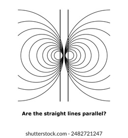 Optical illusion vector illustration. Puzzle. Brain teaser. Black and white