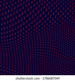 Ilusión óptica. Fondo del semitono vectorial op art. Ondas de curva retorcidas. Cubierta, plantilla de afiches, elemento de diseño de moda.