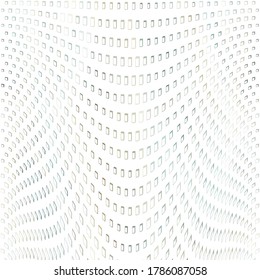 Optical illusion. Vector op art halftone background. Warped curve waves. Cover, poster template, trendy design element.