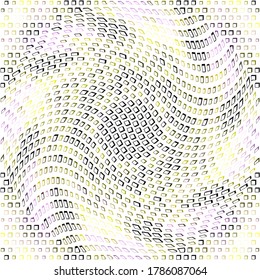 Optische Illusion. Vektorgrafik auf halbem Hintergrund. Wellen der Kurve gezeichnet. Abdeckung, Plakatvorlage, trendiges Design-Element.