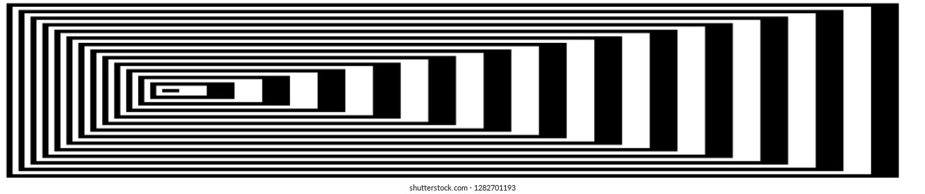 Optical illusion vector. Stripe perspective, curve stripes. EPS 10