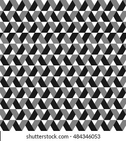 optical illusion vector.geometric trapezoid pattern.folding zigzag background with monochrome