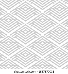 Optical illusion of volume. Geometric shapes in a diamond-shaped grid. Pattern for design textile and packaging.