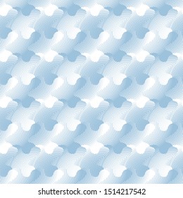 Optical illusion of volume and movement of geometric shapes. Abstract seamless pattern. Texture of many small elements.