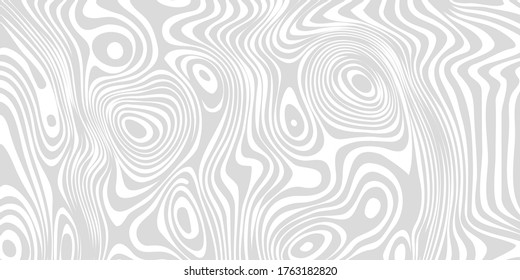 Optische Täuschungsbreite Banner, Hintergrund mit verzerrten Linien, schwarz-weißes Poster. Op Illusionskarte. Vektorgrafik