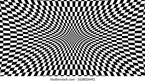 Optical illusion wrapped squares vector background.