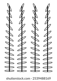 Optical illusions. Zöllner illusion. Straight vertical lines appear curved. Vector education illustration