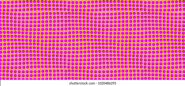 optical illusions image moving. pattern with circles of pink color on an orange background