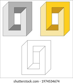 Optical illusions impossible shapes, 3D rectangle