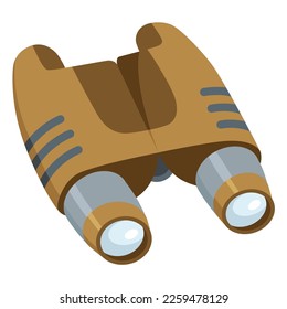 Optical instrument icon for viewing distant objects. Binoculars with glass lenses, devices for education. Modern isolated vector illustration