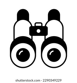 An optical instrument with a lens for each eye, used for viewing distant objects, binoculars vector design in trendy style