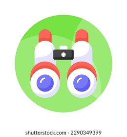 An optical instrument with a lens for each eye, used for viewing distant objects, binoculars vector design in trendy style