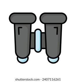 An optical instrument with a lens for each eye, used for viewing distant objects, binoculars vector design in trendy style