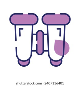 An optical instrument with a lens for each eye, used for viewing distant objects, binoculars vector design in trendy style