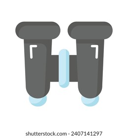 An optical instrument with a lens for each eye, used for viewing distant objects, binoculars vector design in trendy style