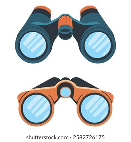 Optical Instruments Set: Telescope, Binoculars, Opera Glasses Illustration
