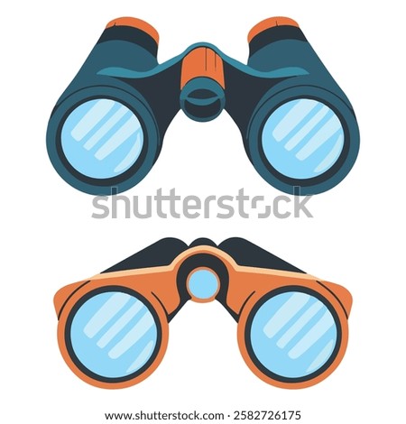 Optical Instruments Set: Telescope, Binoculars, Opera Glasses Illustration