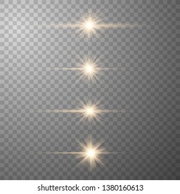 Optical lens flare light effects the solar particles and the sparks with the effect of the selection, golden lights sparkle. On a dark background,