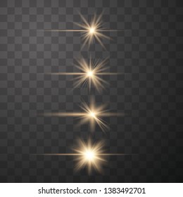 Optical lens flare light effects the solar particles and the sparks with the effect of the selection, golden lights sparkle. On a dark background,