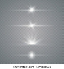 Optical lens flare light effects. stars and light flashes vector effects on transparent background with sparkling sun beams. Vector illustration