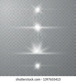 Optical lens flare light effects. stars and light flashes vector effects on transparent background with sparkling sun beams. Vector illustration