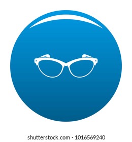 Optical lens icon vector blue circle isolated on white background 