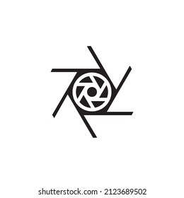 concepto de diseño de logotipo de lente óptica. ilustración vectorial.