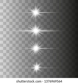 Optical lenses flash light effects. Vector illustration on a transparent background. Vector illustration eps 10.